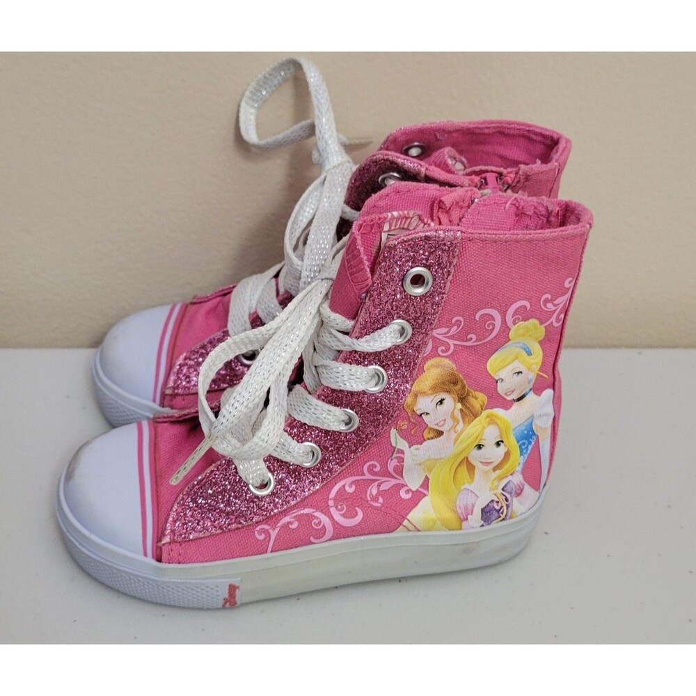 Toddler Girls Princess High Top Sneakers Pink White Size 6 1/2